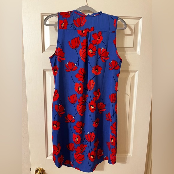 Stitch Fix Market & Spruce Jeanie Ruffle Detail Dress Sleeveless Blue Floral M - Picture 3 of 4
